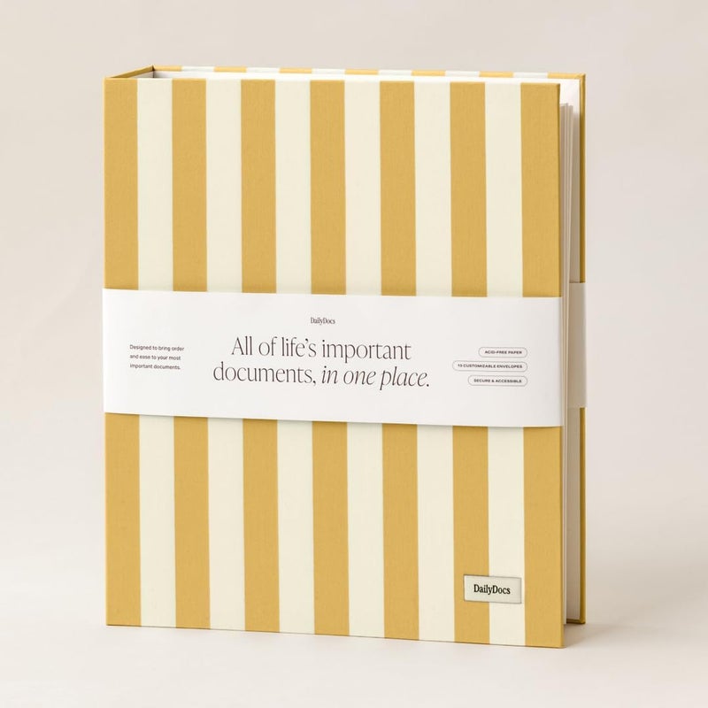 DailyDocs Document Organizer Binder – Premium Linen Folder System with Full & Half-Page Envelopes for Important Papers, Passports, Birth Certificates & More - Image 1